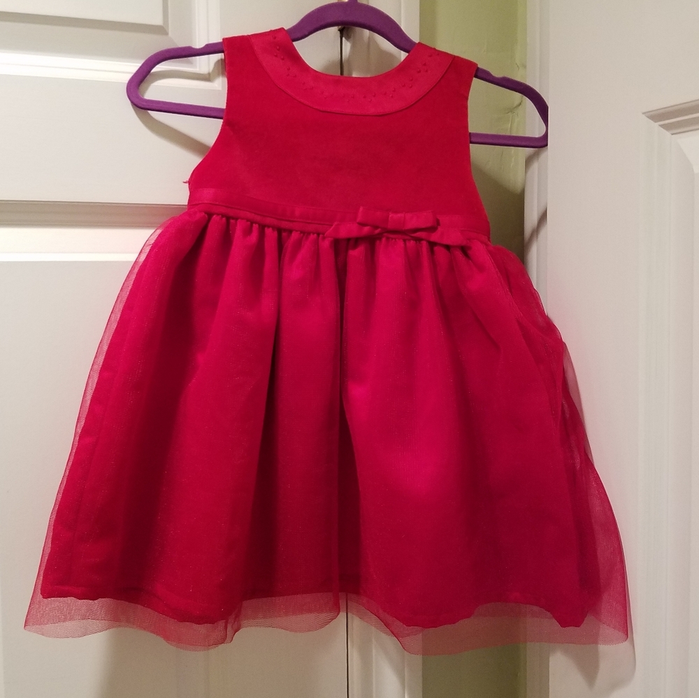 Carters size 18 mos red velvet dress
